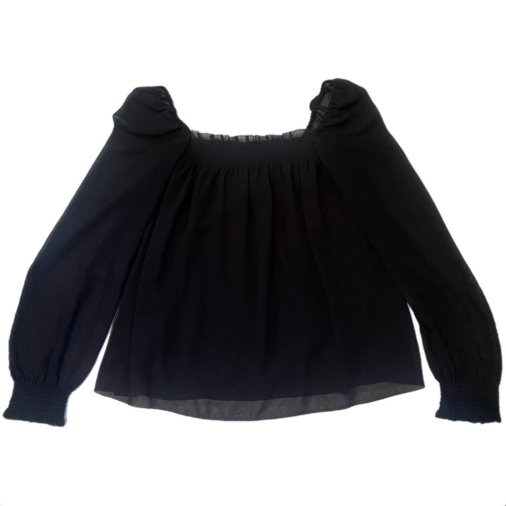 Wilfred Black Alana Off the Shoulder Long Sleeve Blouse Size XS